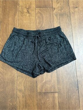 stars above Heathered Black Knit Drawstring Athletic Shorts